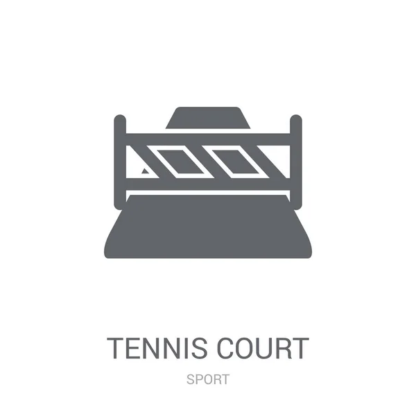 Tenisový Kurt Ikona Módní Tenisový Kurt Logo Koncepci Bílém Pozadí — Stockový vektor