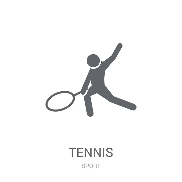 Tenis Simgesi Trendy Tenis Logo Kavramı Spor Koleksiyonundan Beyaz Arka — Stok Vektör