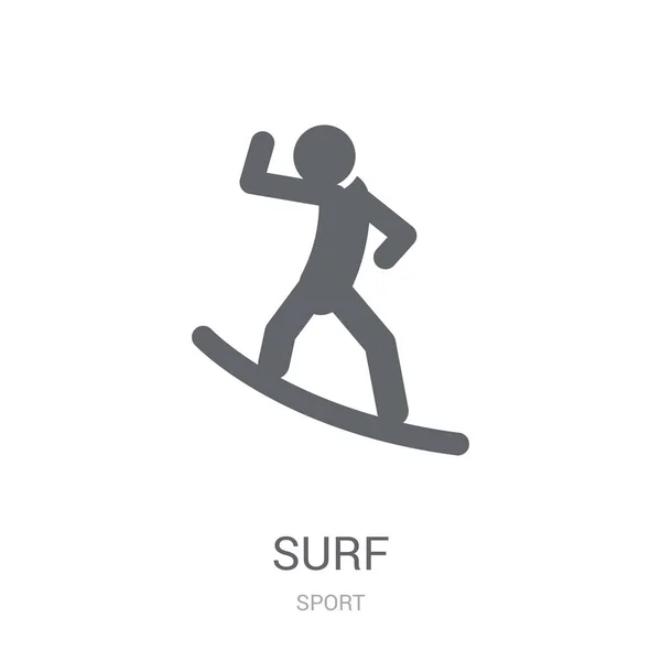 Surf Ikon Trendiga Surf Logotyp Koncept Vit Bakgrund Från Sport — Stock vektor