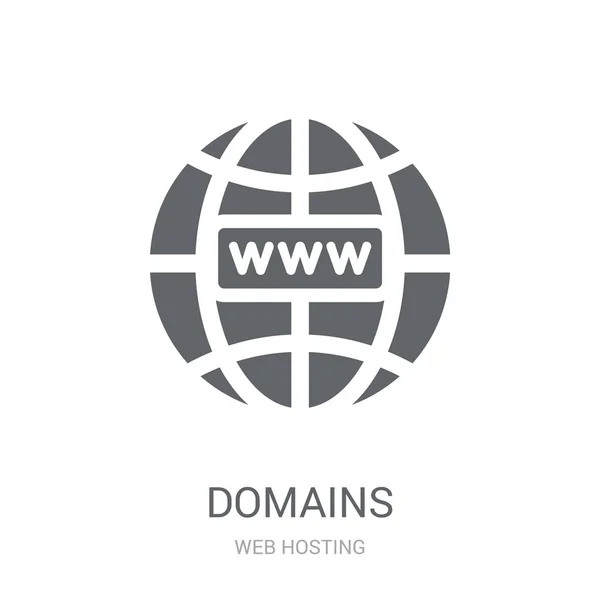 Ícone Domínios Trendy Domains Logo Concept White Background Web Hosting — Vetor de Stock