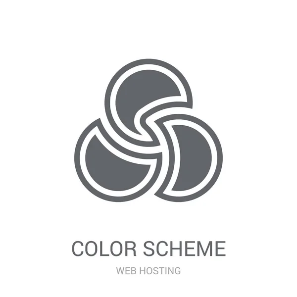 Icono Esquema Color Concepto Logotipo Esquema Color Moda Fondo Blanco — Vector de stock