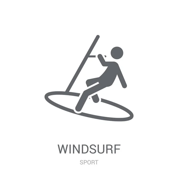 Windsurf Ikonen Trendiga Windsurf Logotyp Koncept Vit Bakgrund Från Sport — Stock vektor