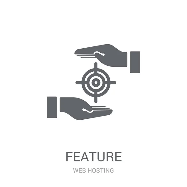 Ícone Recurso Trendy Feature Logo Concept White Background Web Hosting — Vetor de Stock
