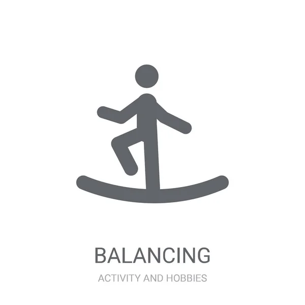 Ícone Equilíbrio Trendy Balancing Logo Concept White Background Activity Hobbies — Vetor de Stock