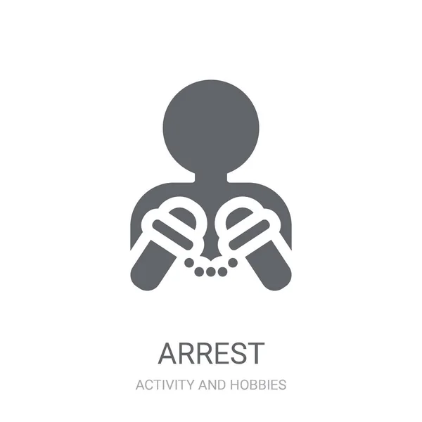 Icona Arresto Logo Trendy Arrest Sfondo Bianco Della Collezione Activity — Vettoriale Stock