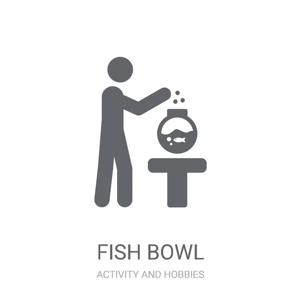 Ícone Aquário Trendy Fish Bowl Logo Concept White Background Activity — Vetor de Stock