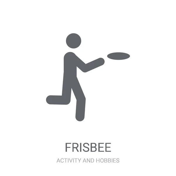 Icono Frisbee Concepto Logotipo Moda Frisbee Sobre Fondo Blanco Colección — Vector de stock