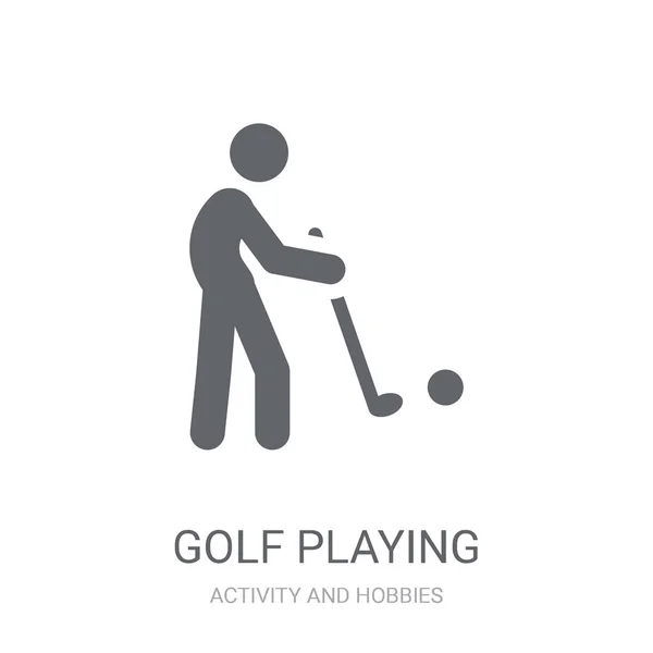 Golf Playing Icon Trendy Golf Playing Logo Concept White Background — Stock Vector