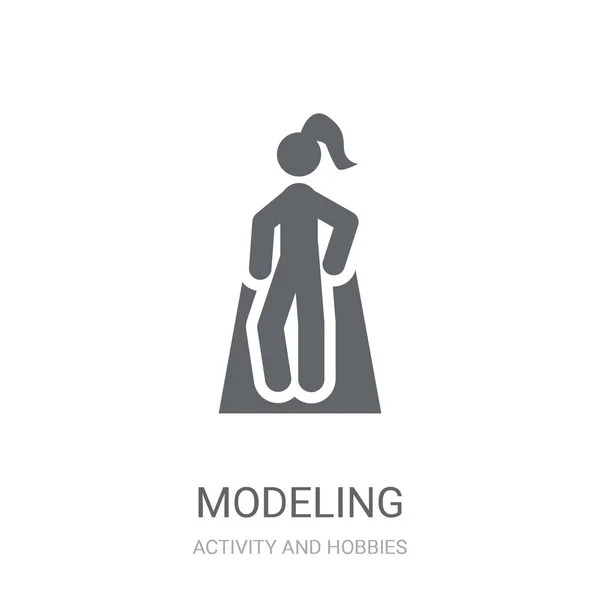 Ícone Modelagem Trendy Modeling Logo Concept White Background Activity Hobbies — Vetor de Stock