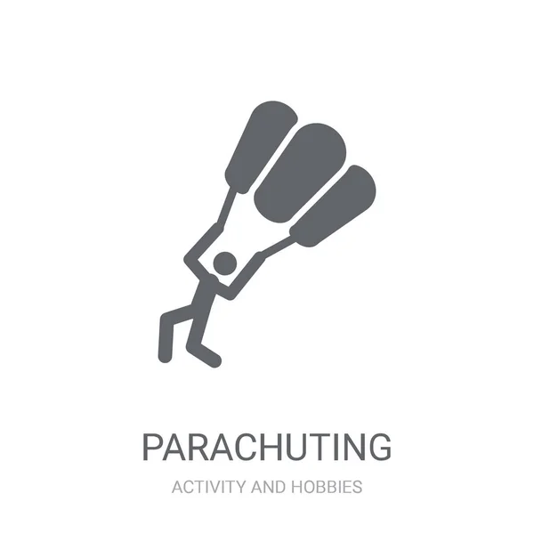 Icono Paracaidismo Concepto Logo Trendy Parachuting Sobre Fondo Blanco Colección — Vector de stock
