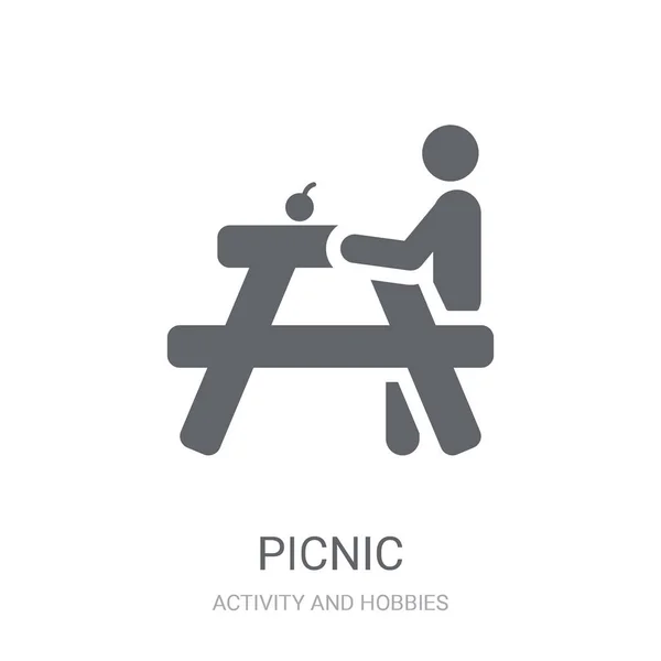 Picknick Symbol Trendiges Picknick Logo Konzept Auf Weißem Hintergrund Aus — Stockvektor