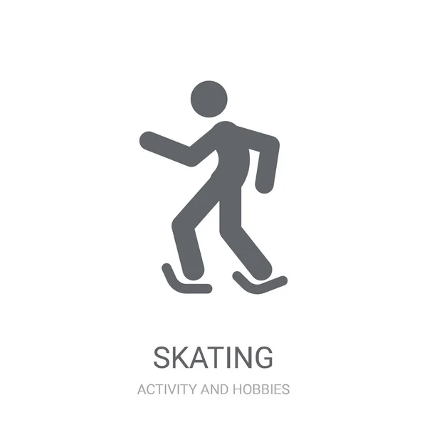 Ícone Patinagem Trendy Skating Logo Concept White Background Activity Hobbies —  Vetores de Stock