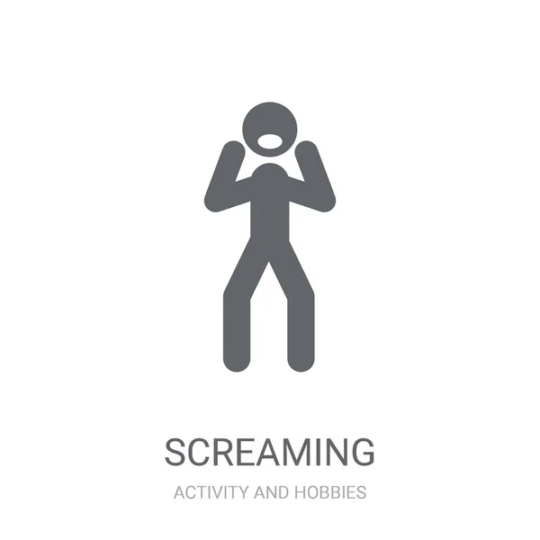 Ícone Gritos Trendy Screaming Logo Concept White Background Activity Hobbies — Vetor de Stock