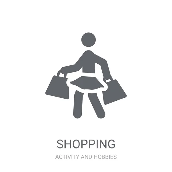 Ikona Zakupy Modne Zakupy Koncepcja Logo Białym Tle Kolekcji Aktywności — Wektor stockowy