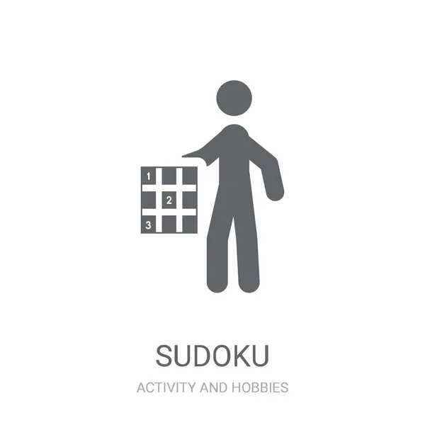Icono Sudoku Concepto Logotipo Trendy Sudoku Sobre Fondo Blanco Colección — Vector de stock