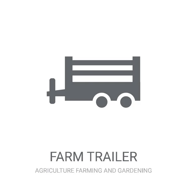 ファームのトレーラーのアイコン トレンディなファーム農業農業と園芸コレクションから白い背景のトレーラーのロゴのコンセプト Web アプリ 携帯アプリ 印刷媒体での使用に適しています — ストックベクタ