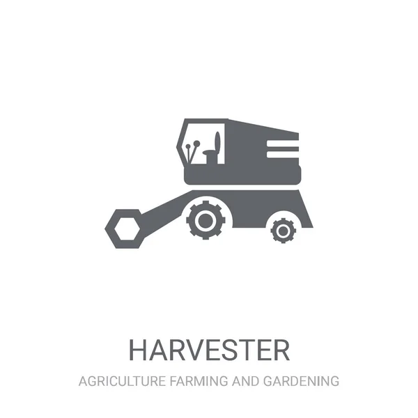 ハーベスタのアイコン 農業農業と園芸コレクションから白い背景のトレンディなハーベスタ ロゴのコンセプト Web アプリ 携帯アプリ 印刷媒体での使用に適しています — ストックベクタ