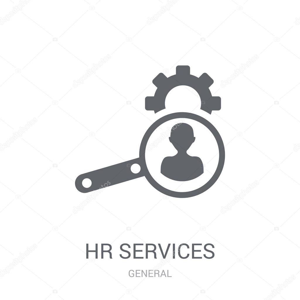hr services icon. Trendy hr services logo concept on white background from General collection. Suitable for use on web apps, mobile apps and print media.