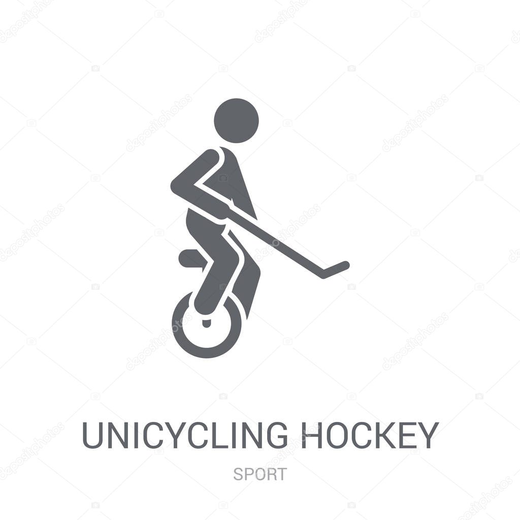 unicycling hockey icon. Trendy unicycling hockey logo concept on white background from Sport collection. Suitable for use on web apps, mobile apps and print media.