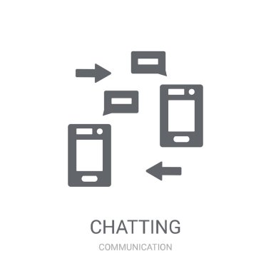Sohbet simgesi. Trendy sohbet logo kavramı iletişim koleksiyonundan beyaz arka plan üzerinde. Web uygulamaları, mobil uygulamalar ve basılı medya kullanım için uygundur..