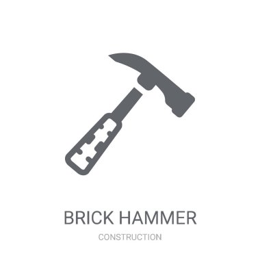 Brick hammer icon. Trendy Brick hammer logo concept on white background from Construction collection. Suitable for use on web apps, mobile apps and print media. vector