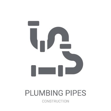 Sıhhi tesisat boruları simgesi. Trendy sıhhi tesisat boruları logo kavramı inşaat koleksiyonundan beyaz arka plan üzerinde. Web uygulamaları, mobil uygulamalar ve basılı medya kullanım için uygundur..