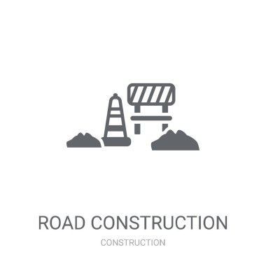 yol inşaat simgesi. Trendy yol inşaat logo konsepti inşaat koleksiyonundan beyaz arka plan üzerinde. Web uygulamaları, mobil uygulamalar ve basılı medya kullanım için uygundur..