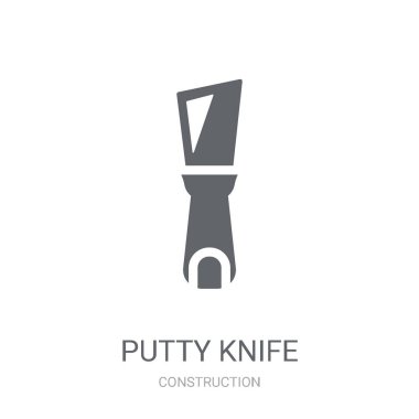 Macun bıçak simgesi. Trendy macun bıçak logo kavramı inşaat koleksiyonundan beyaz arka plan üzerinde. Web uygulamaları, mobil uygulamalar ve basılı medya kullanım için uygundur..