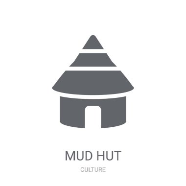 Çamur kulübe simgesi. Trendy çamur kulübe logo kavramı kültür koleksiyonundan beyaz arka plan üzerinde. Web uygulamaları, mobil uygulamalar ve basılı medya kullanım için uygundur..