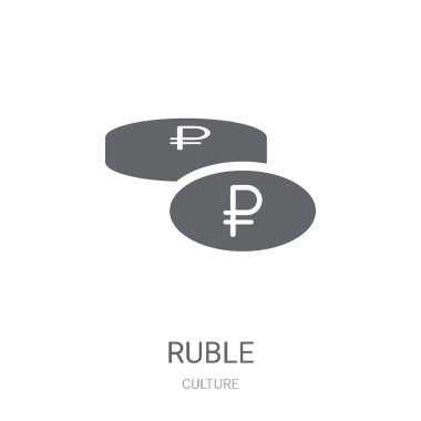 Rublesi simgesi. Trendy Rublesi logo kavramı kültür koleksiyonundan beyaz arka plan üzerinde. Web uygulamaları, mobil uygulamalar ve basılı medya kullanım için uygundur..