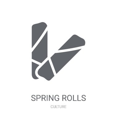 Spring Rolls simgesi. Trendy bahar rulo logo kavramı kültür koleksiyonundan beyaz arka plan üzerinde. Web uygulamaları, mobil uygulamalar ve basılı medya kullanım için uygundur..