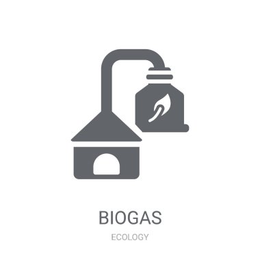 Biyogaz simgesi. Trendy Biyogaz logo kavramı ekoloji koleksiyonundan beyaz arka plan üzerinde. Web uygulamaları, mobil uygulamalar ve basılı medya kullanım için uygundur..