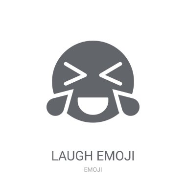 Gülmek emoji simgesi. Trendy gülmek emoji logo kavramı Emoji koleksiyonundan beyaz arka plan üzerinde. Web uygulamaları, mobil uygulamalar ve basılı medya kullanım için uygundur..