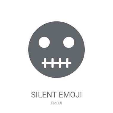 Sessiz emoji simgesi. Trendy sessiz emoji logo kavramı Emoji koleksiyonundan beyaz arka plan üzerinde. Web uygulamaları, mobil uygulamalar ve basılı medya kullanım için uygundur..