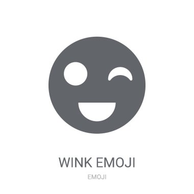 Wink emoji simgesi. Trendy Wink emoji logo kavramı Emoji koleksiyonundan beyaz arka plan üzerinde. Web uygulamaları, mobil uygulamalar ve basılı medya kullanım için uygundur..