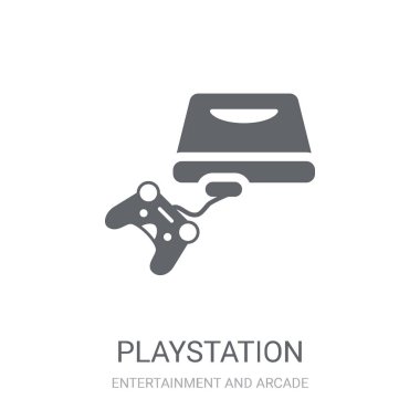 Playstation icon. Trendy Playstation logo concept on white background from Entertainment and Arcade collection. Suitable for use on web apps, mobile apps and print media. clipart