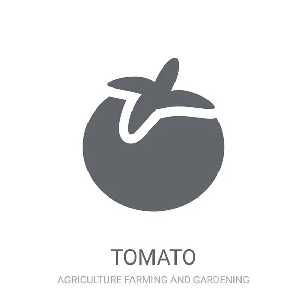 Tomaten Symbol Trendiges Tomaten Logo Konzept Auf Weißem Hintergrund Aus — Stockvektor