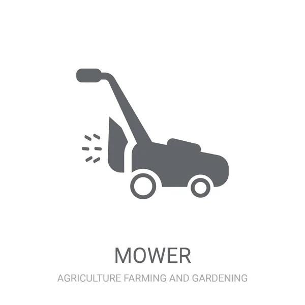 Значок Косилки Концепция Логотипа Trendy Mower Белом Фоне Коллекции Agriculture — стоковый вектор