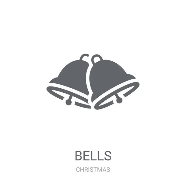 Bells Ikonen Trendiga Klockor Logotyp Koncept Vit Bakgrund Från Christmas — Stock vektor