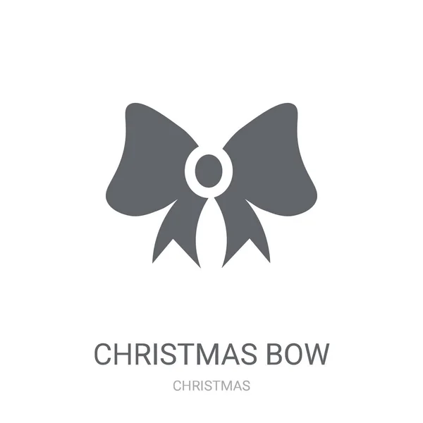 Jul Bow Ikonen Trendig Jul Bow Logotyp Koncept Vit Bakgrund — Stock vektor
