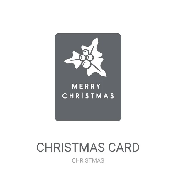 Icona Del Biglietto Natale Trendy Christmas Card Logo Concept Sfondo — Vettoriale Stock