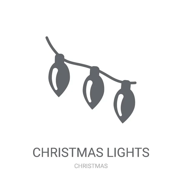 Icona Delle Luci Natale Trendy Christmas Lights Logo Concept Sfondo — Vettoriale Stock
