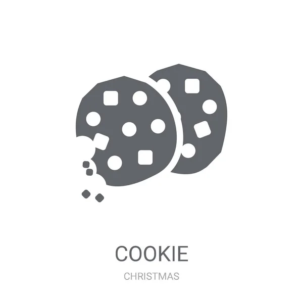 Cookie Ikonen Trendiga Cookie Logotyp Koncept Vit Bakgrund Från Christmas — Stock vektor
