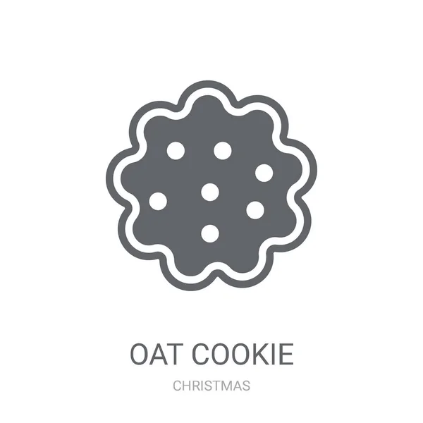 Icona Dei Biscotti All Avena Trendy Oat Cookie Logo Concept — Vettoriale Stock