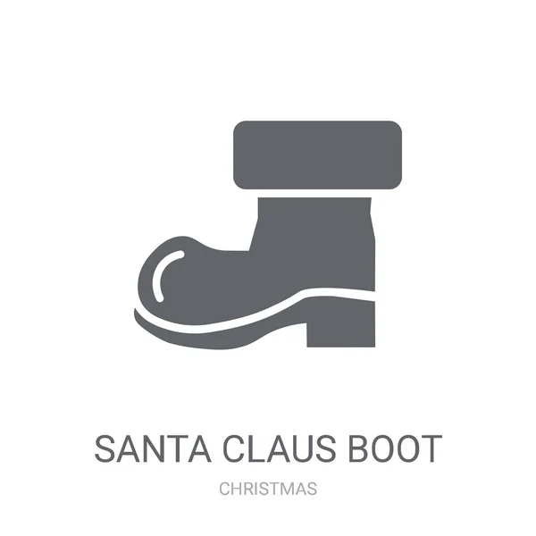 Santa Claus Boot Ikonen Trendiga Santa Claus Boot Logo Koncept — Stock vektor