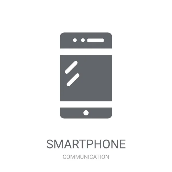 Ícone Smartphone Conceito Logotipo Smartphone Moda Fundo Branco Coleção Comunicação — Vetor de Stock