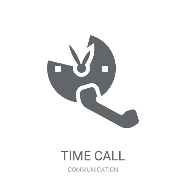 Icono Llamada Tiempo Concepto Logotipo Moda Time Call Sobre Fondo — Archivo Imágenes Vectoriales