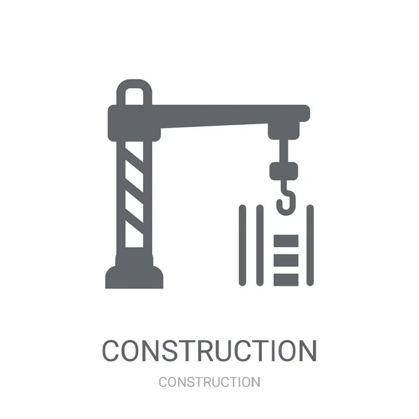 Icono Construcción Concepto Logotipo Trendy Construction Sobre Fondo Blanco Colección — Vector de stock