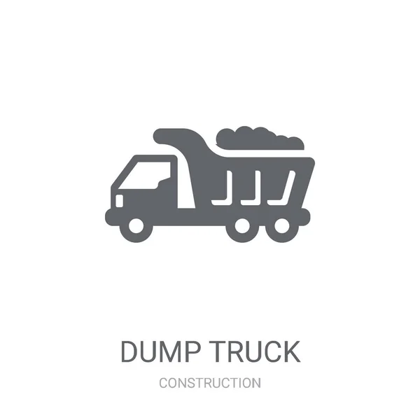ダンプ トラックのアイコン トレンディなダンプ トラック コレクション構築から白地ロゴのコンセプト Web アプリ 携帯アプリ 印刷媒体での使用に適しています — ストックベクタ