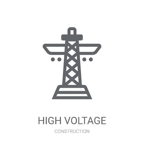 Значок Высокого Напряжения Концепция Логотипа Trendy High Voltage Белом Фоне — стоковый вектор